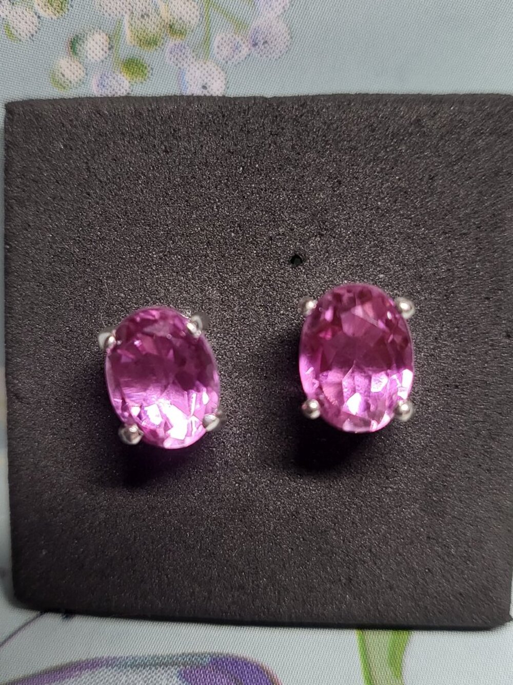 African Lilac Quartz Solitaire Sterling Silver Stud Earrings
